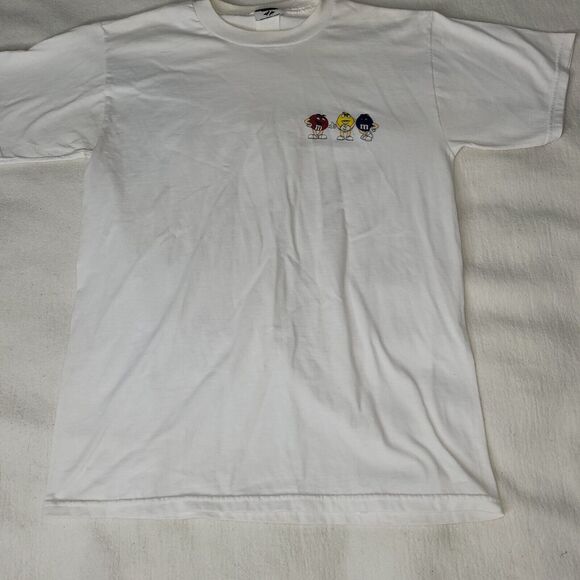 Vintage MMs T Shirt Mens Size Medium White Y2k Grunge Retro Jerzees Heavyweight - Picture 4 of 16
